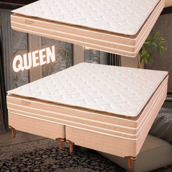 Cama Box Queen (Box + Colchão) Reconflex - Mola Ensacada 65cm de Altura Prisma