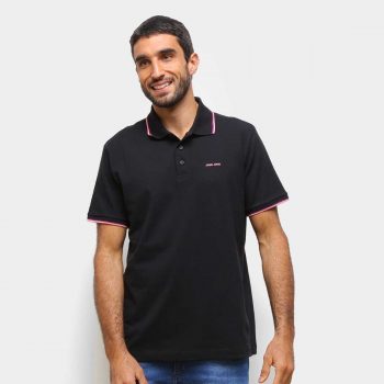 Camisa Polo John John Frisos Masculina - Preto