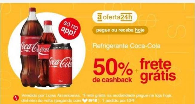 Coca Cola com 50% de CASHBACK!