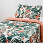 Colcha Boutis Solteiro com Porta Travesseiro 2 Peças Dupla Face Diana Floral Tropical - Basic+