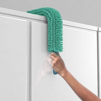 Espanador Chenille Flash Limp Verde Água / Verde Esmeralda