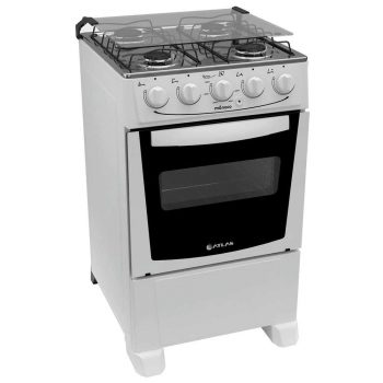 Fogão Atlas 4 Bocas Mônaco Automático com Forno Limpa Fácil e Eficiência Energética - Branco