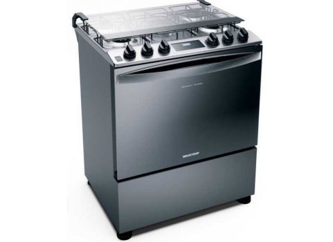 Fogão Brastemp 5 Bocas Cor Inox Com Turbo Chama E Touch Timer - BFS5PCR - BIVOLT