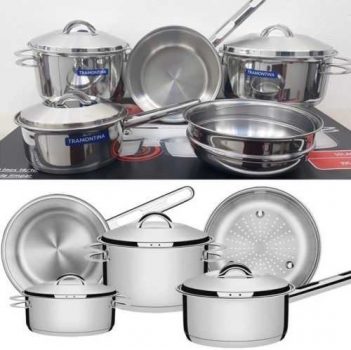 Jogo de Panelas com Fundo Triplo 5 Peça Tramontina Inox