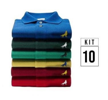 Kit com 10 Camisas Polo masculinas Vira Lata Originais Tecido Piquet - Vira Lata Wear