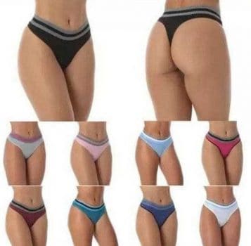 Kit com 10 Tangas Fio Listras Algodão Penteado