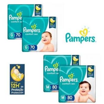 Kit Fralda Pampers Confort Sec