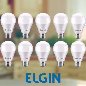 Kit Lâmpadas LED 10 Unidades Branca E27 9W - 6500K Elgin Bulbo A60
