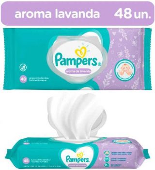 Lenços Umedecidos Pampers Aroma de Lavanda - 48 Unidades