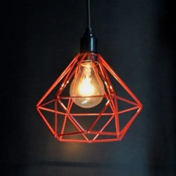 Lustre Pendente Aramado Diamante Pequeno (Vermelho)