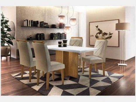 Mesa de Jantar 4 Cadeiras Retangular Rufato – Berlim Melis