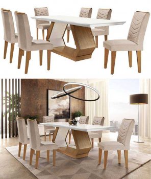 Mesa de Jantar 6 Cadeiras Retangular Rufato – Alvorada Londrina