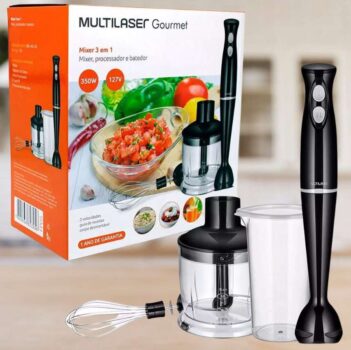 Mixer 3 em 1 Gourmet 127V 350W Preto Multilaser - FP05