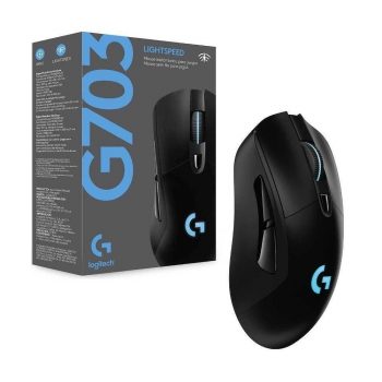 Mouse Sem Fio Gamer Logitech G703 Hero 16K Lightspeed RGB Lightsync 6 Botões 16000 DPI - 910-005639
