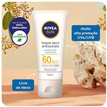 NIVEA SUN Protetor Solar Facial Toque Seco Antissinais FPS60 50ml