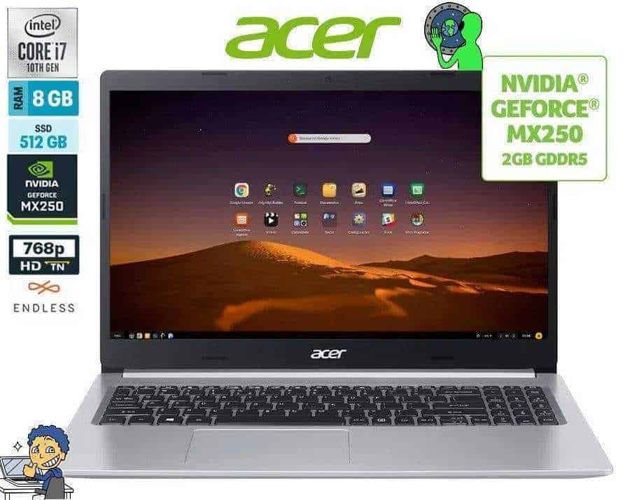 Notebook Acer Aspire 5 A515-54G-73Y1 Intel Core I7 8GB 512GB SSD MX250 ...