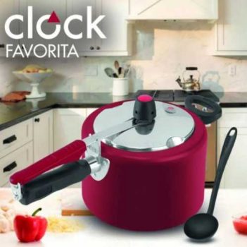Panela De Pressão Clock Favorita 4,5l Alumínio Vermelha