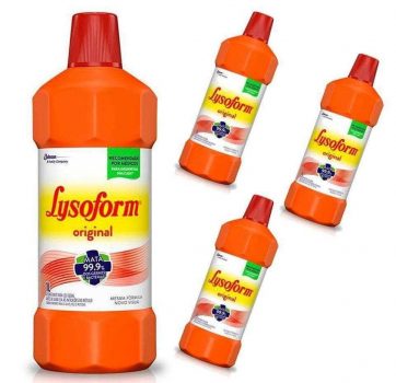 Kit com 4 Desinfetantes Lysoform Bruto Original 1L