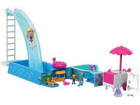 Playset Polly Pocket Piscina Surpresas Escondidas - Mattel GFK51