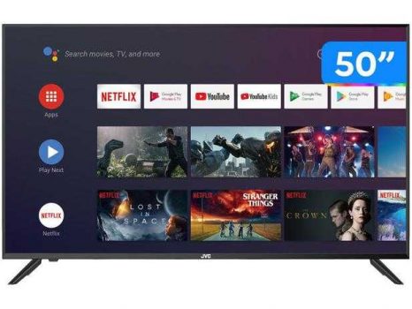 Smart TV 4K DLED 50” JVC LT-50MB508 Android - Wi-Fi Bluetooth HDR 4 HDMI 3 USB