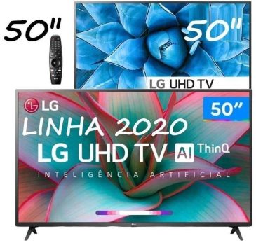 Smart TV LED 50" 4K UHD LG 50UN731C 3 HDMI 2 USB Wi-Fi Assitente Virtual Bluetooth
