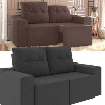 Sofá Retrátil Reclinável 3 Lugares Suede - Moscow BestHouse