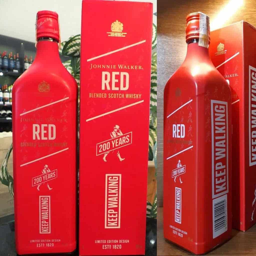 Whisky Johnnie Walker Red Label 1L Embalagem Comemorativa de 200 anos Promotop Whisky Johnnie Walker Red Label 1L Embalagem Comemorativa de 200 anos Promotop
