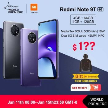 Xiaomi Redmi Note 9T Cupom