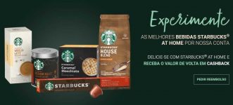 A Nestlé + Starbucks estão reembolsando até R$27,00 na compra de 1 produto participante