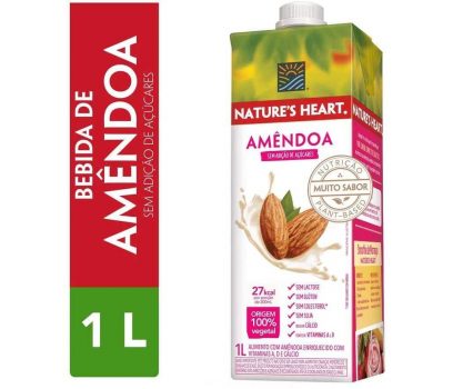 Bebida Vegetal, Natures Heart, Amêndoa, 1L