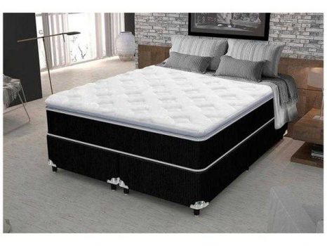 Cama Box Queen (Box + Colchão) Plumatex - Mola 28cm Flórida
