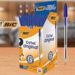 Caneta Bic Azul Cristal Dura Mais – Ponta Esferográfica Média de 1.0mm. Escrita Macia e Cor Intensa