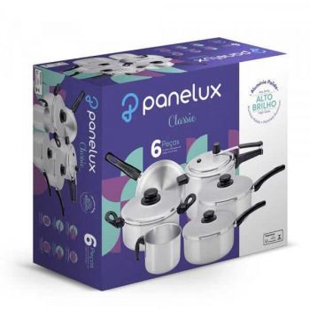 Conjunto de Panelas 6 Peças ALUMINIO POLIDO Panelux