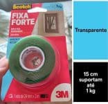 Fita Dupla Face 3M Scotch Fixa Forte Transparente - 24 mm x 2 m