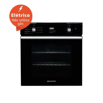 Forno de embutir elétrico Brastemp 84 litros Preto com convecção e timer touch - BOC84AE - 220V