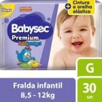 Fraldas descartáveis Babysec Premium Galinha Pintadinha Flexi Protect, 30 Unidades, Tamanho G 8,5 - 12 Kg