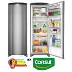 Geladeira Consul Frost Free 342 litros cor Inox com Gavetão Hortifruti