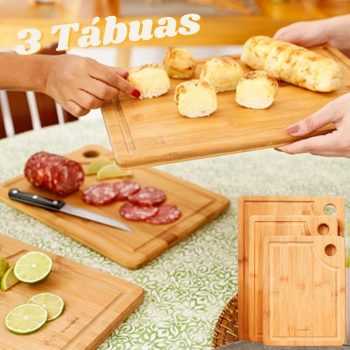 Jogo de 3 Tábuas de Corte - La Cuisine Linha Bambu