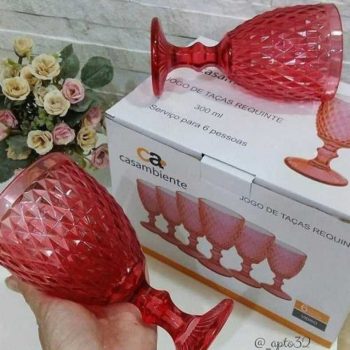 Jogo de Taças de Vidro 6 Peças 300ml - Casambiente Bico de Jaca