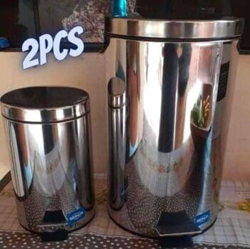 Kit Lixeira Inox com Pedal e Tampa 3L e 12L - 2 Peças Brinox Standard