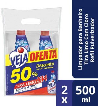 Limpador Banheiro X-14 Tira Limo Refil Com 2 Unidades De 500 Ml Cada, Veja