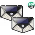 Luminária Solar 100 Leds Com Sensor Presença Movimento Fotocélula Sem Fio à Prova D' Água