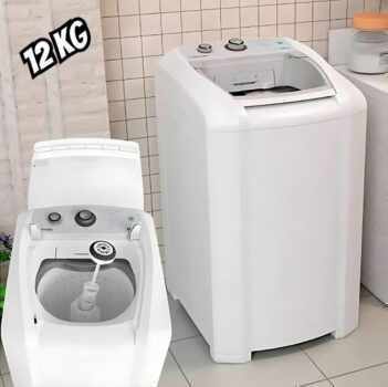 Máquina de Lavar Roupas 12 Kg Colormaq LCA Sistema Antimanchas, Filtro Duplo de Fiapos, Branca
