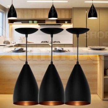Kit 3 Pendentes Vegas (preto Textura / Bronze)