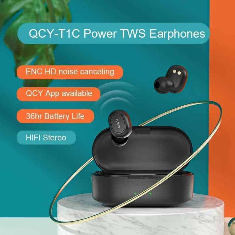 QCY QS2 T1C Power TWS Bluetooth 5.0 Earphones - Promotop