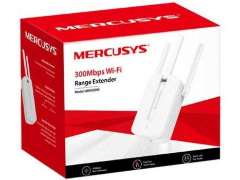 Repetidor de Sinal Wi-Fi Mercusys MW300RE - 300mbps 3 Antenas