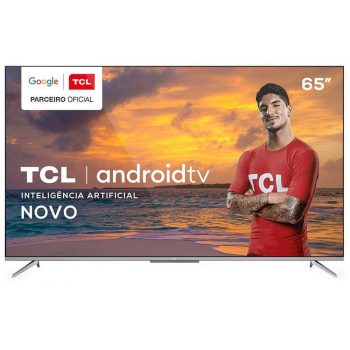 Smart TV LED 65" UHD 4K TCL 65P715 Android, HDR, Comando de Voz à Distância, Google Assistente, HDR, Micro Dimming, Wi-Fi, Bluetooth e HDMI
