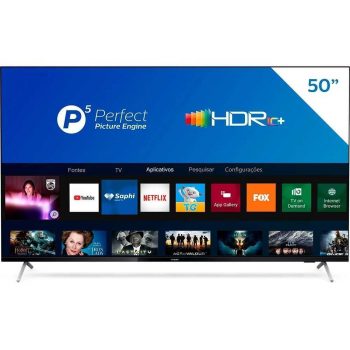 Smart TV Philips 50" 4K UHD, P5, HDR10+ , Dolby Vision, Dolby Atmos, Bluetooth, WiFi, 3 HDMI, 2 USB