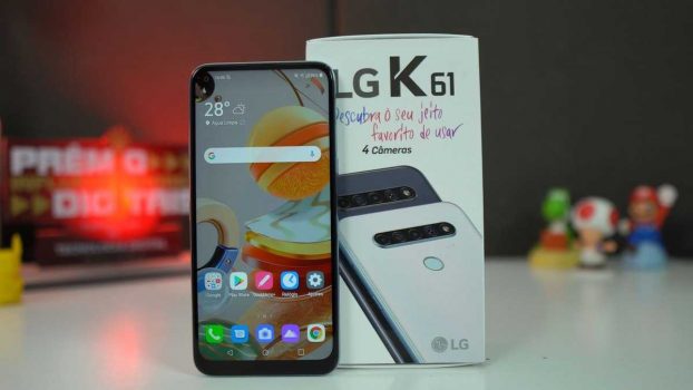 Smartphone LG K61 128GB 4G Wi-Fi Tela 6.5'' Dual Chip 4GB RAM Câmera Quádrupla + Selfie 16MP
