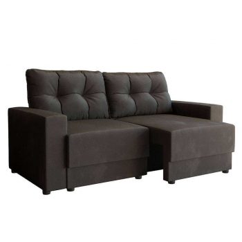 Sofá 3 Lugares Retrátil Lubeck Suede Grafite 180 cm